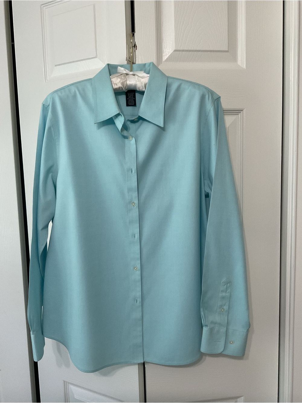 Jones New York Signature Aqua Dress Shirt - Classic Long Sleeve